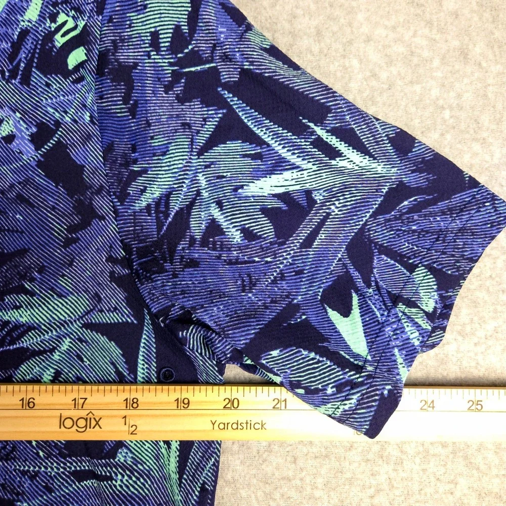 Under Armour‎ Iso-Chill Golf Polo Shirt Mens Small Blue Botanical Print